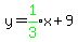 y=green%281%2F3%29x+%2B+9