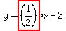 y=highlight%28%281%2F2%29%29x-2