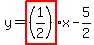 y=highlight%28%281%2F2%29%29x-5%2F2