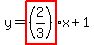 y=highlight%28%282%2F3%29%29x%2B1