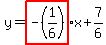 y=highlight%28-%281%2F6%29%29x%2B7%2F6