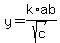 y=k%2Aab%2Fsqrt%28c%29