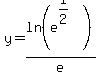 y=ln%28e%5E%281%2F2%29%29%2Fe
