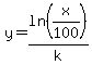 y=ln%28x%2F100%29%2Fk