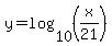 y=log%2810%2C%28x%2F21%29%29