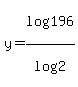 y=log%28196%29%2Flog%282%29