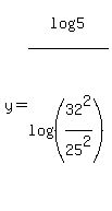 y=log%285%29%2Flog%28%2832%5E2%2F25%5E2%29%29