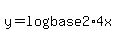 y=log+%28base+2%29+4x