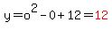 y=o%5E2-0%2B12=red%2812%29