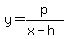 y=p%2F%28x-h%29