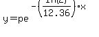 y=pe%5E%28-%28ln%282%29%2F12.36%29x%29
