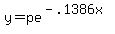 y=pe%5E%28-.1386x%29