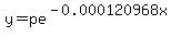 y=pe%5E%28-0.000120968x%29
