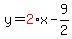 y=red%282%29x-9%2F2
