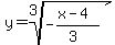 y=root%283%2C-%28x-4%29%2F%283%29%29