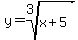 y=root%283%2Cx%2B5%29