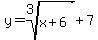 y=root%283%2Cx%2B6%29%2B7