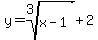 y=root%283%2Cx-1%29%2B2