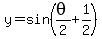 y=sin%28+theta%2F2+%2B+1%2F2%29