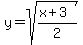 y=sqrt%28%28x%2B3%29%2F2%29