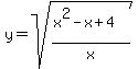 y=sqrt%28%28x%5E2-x%2B4%29%2Fx%29