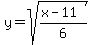 y=sqrt%28%28x-11%29%2F6%29