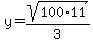 y=sqrt%28100%2A11%29%2F3