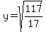 y=sqrt%28117%2F17%29