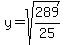 y=sqrt%28289%2F25%29