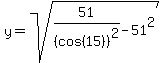 y=sqrt%2851%2F%28cos%2815%29%29%5E2-51%5E2%29