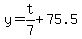 y=t%2F7%2B75.5