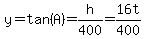y=tan%28A%29=h%2F400=16t%2F400