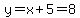 y=x%2B5=8