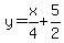 y=x%2F4%2B5%2F2