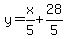 y=x%2F5%2B28%2F5