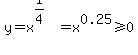 y=x%5E%281%2F4%29=x%5E0.25%3E=0