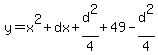 y=x%5E2%2Bdx%2Bd%5E2%2F4%2B49-d%5E2%2F4