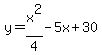 y=x%5E2%2F4-5x%2B30