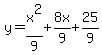 y=x%5E2%2F9%2B8x%2F9%2B25%2F9++