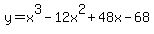 y=x%5E3-12x%5E2%2B48x-68