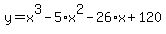 \"y=x%5E3-5%2Ax%5E2-26%2Ax%2B120\"