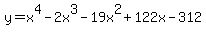 y=x%5E4-2x%5E3-19x%5E2%2B122x-312