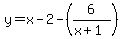 y=x-2-%286%2F%28x%2B1%29%29