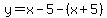 y=x-5-%28x%2B5%29