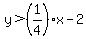 y%3E%281%2F4%29x-2