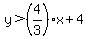 y%3E%284%2F3%29x%2B4