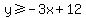y%3E=-3x%2B12