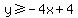 y%3E=-4x%2B4
