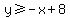 y%3E=-x%2B8