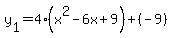 y%5B1%5D+=+4%28x%5E2-6x%2B9%29%2B%28-9%29